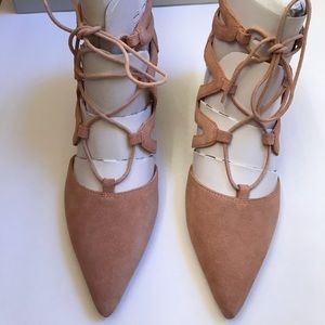 Some Society Kitt lace up point tie heels, NIB